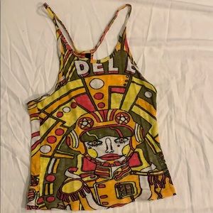 Pop art racer back tank top